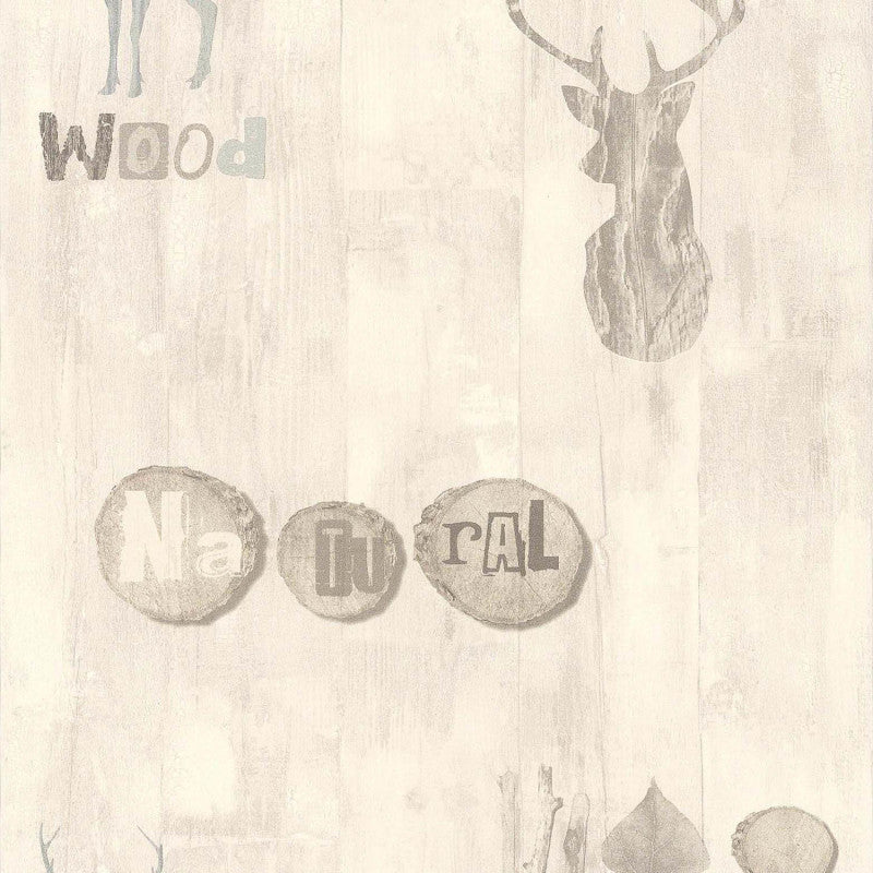 Papier peint - Wood stag beige