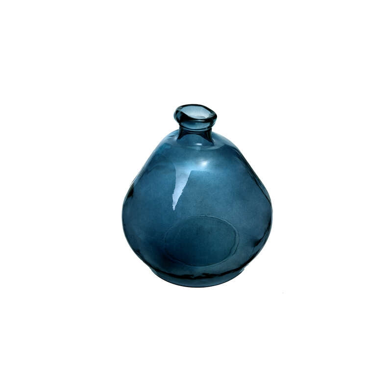 Vase rond verre recyclé - bleu