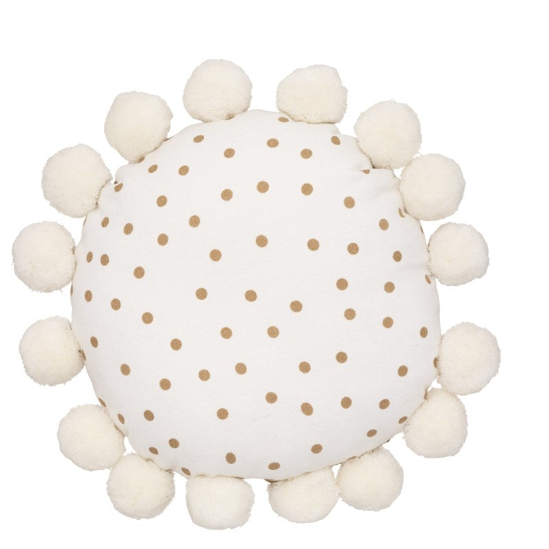 Coussin rond pompons