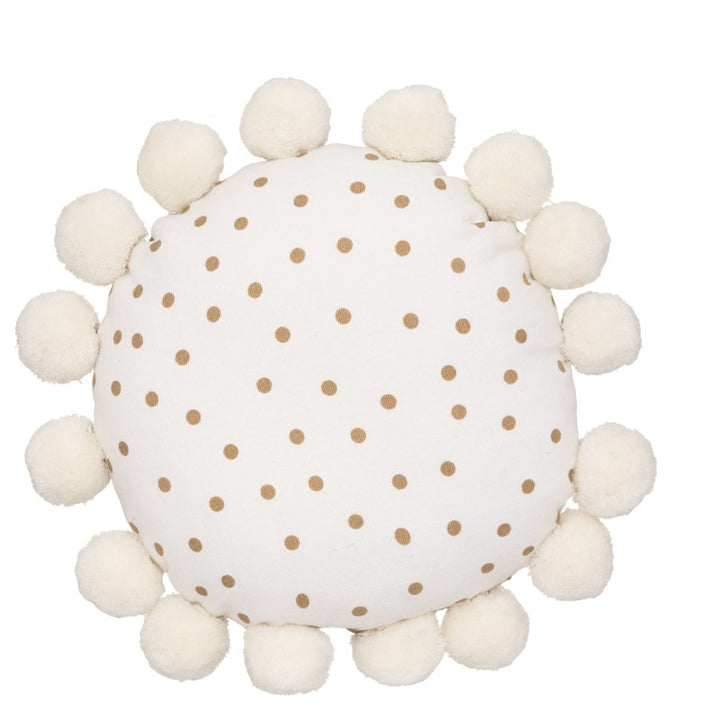 Coussin rond pompons